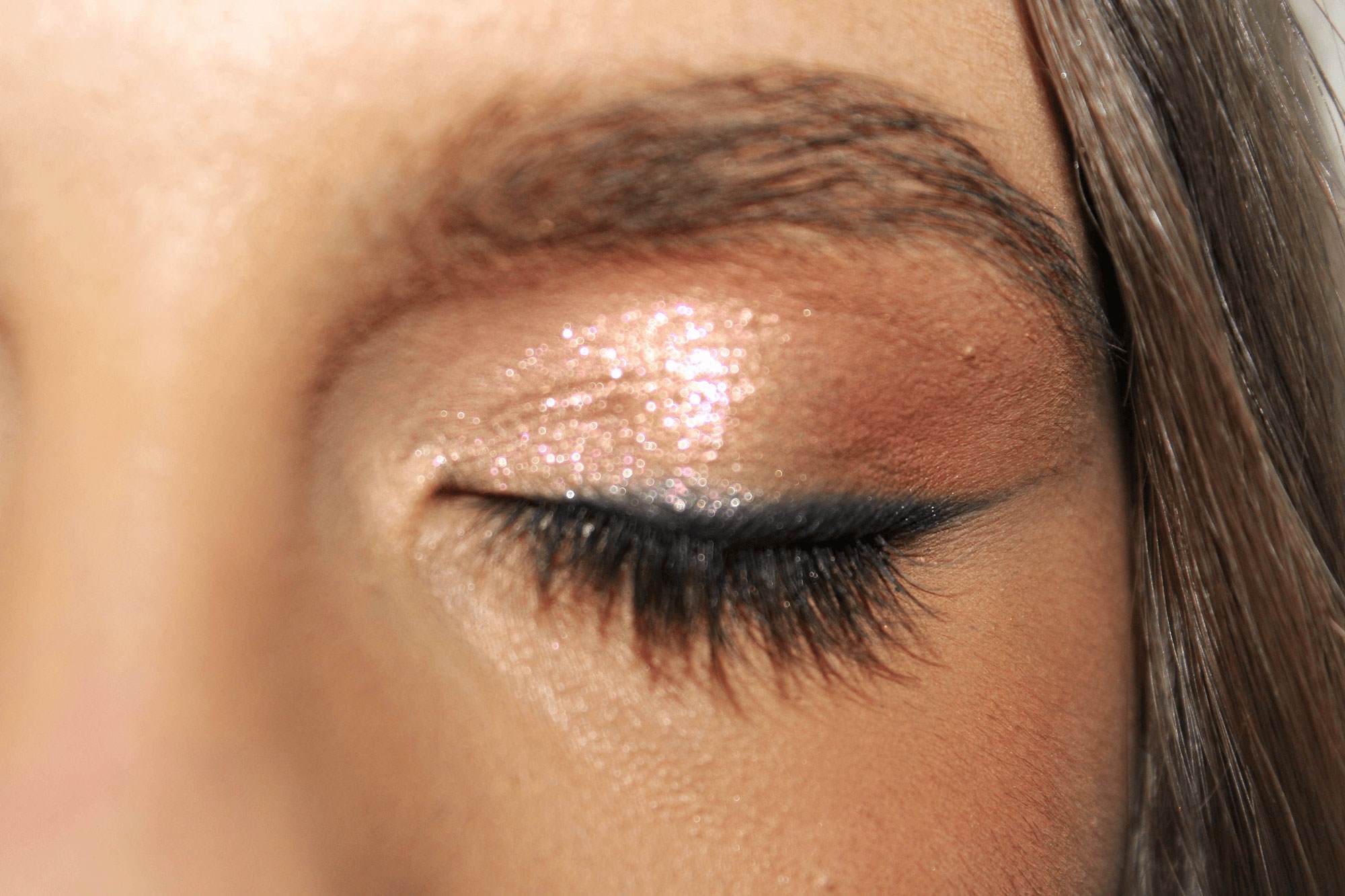 women with sparkly eye makeup