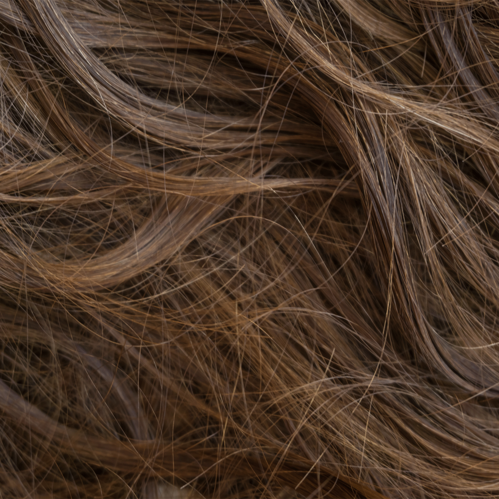 close up on slightly damaged brown hair
