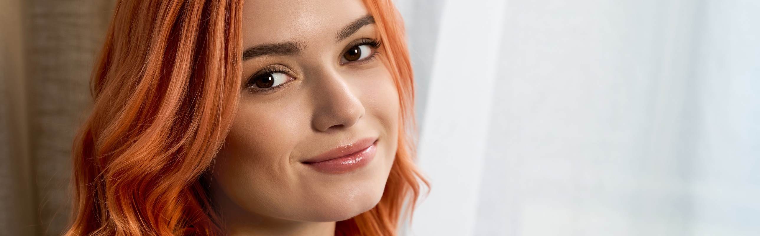 Hair colour Young female smiling  landscape 1 female white red hair care functional ingredients				 				 				