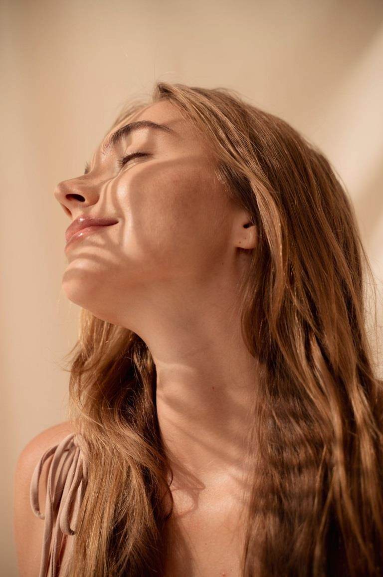 Hair care for shine and manageability Female with long hair portrait 1 female white blonde hair care