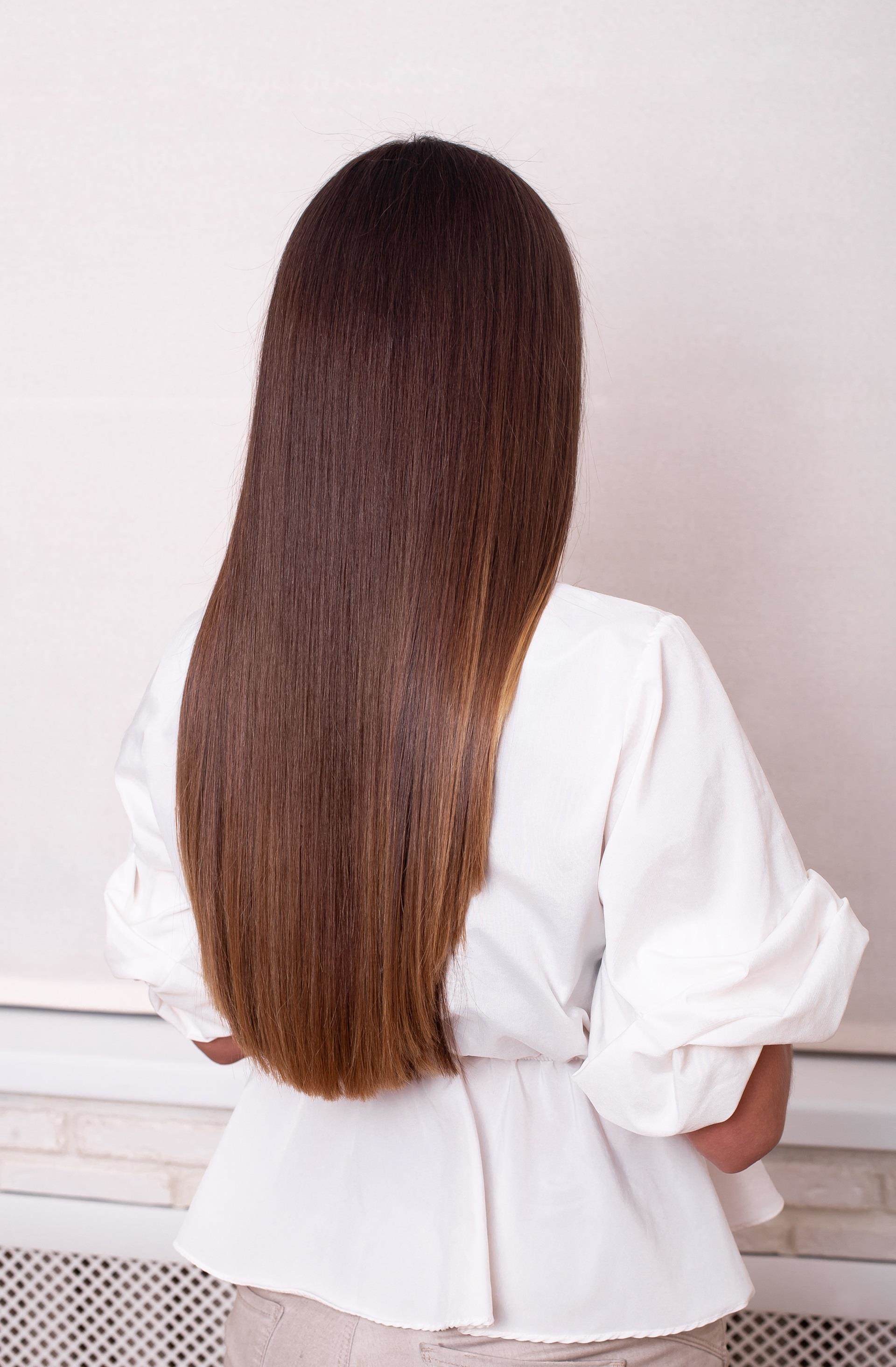 long straight brunette hair