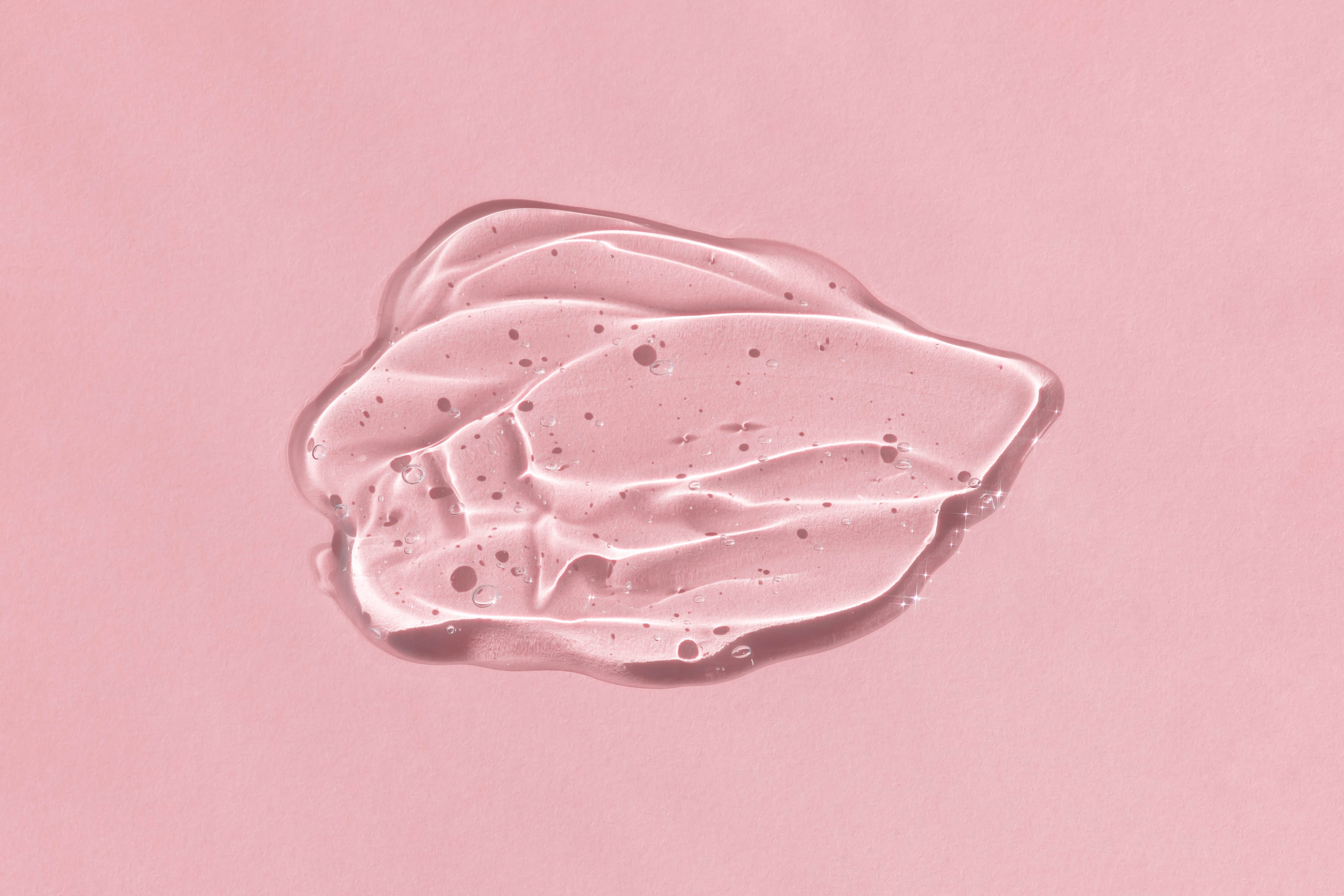 Hydrating jelly on a pink background.