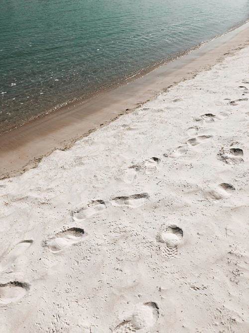 foot steps in sand