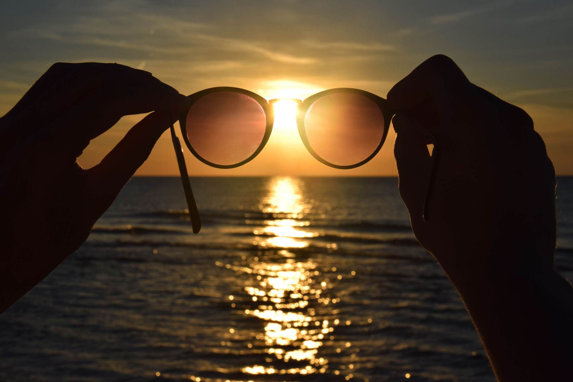 sunglasses in the sunset