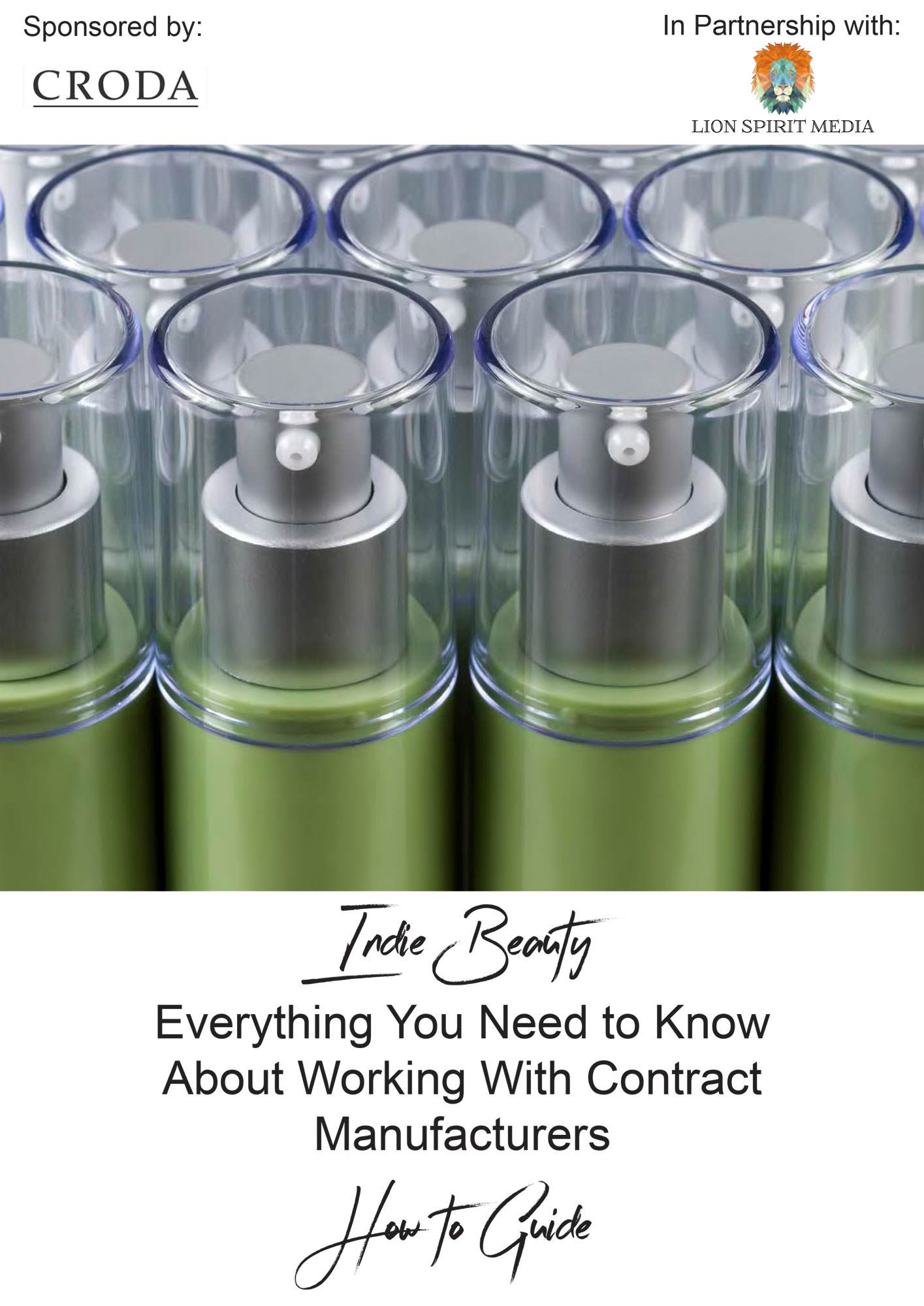 Front cover of the How to Guide Everything You Need to Know About Working With Contract Manufacturers book showing green canisters