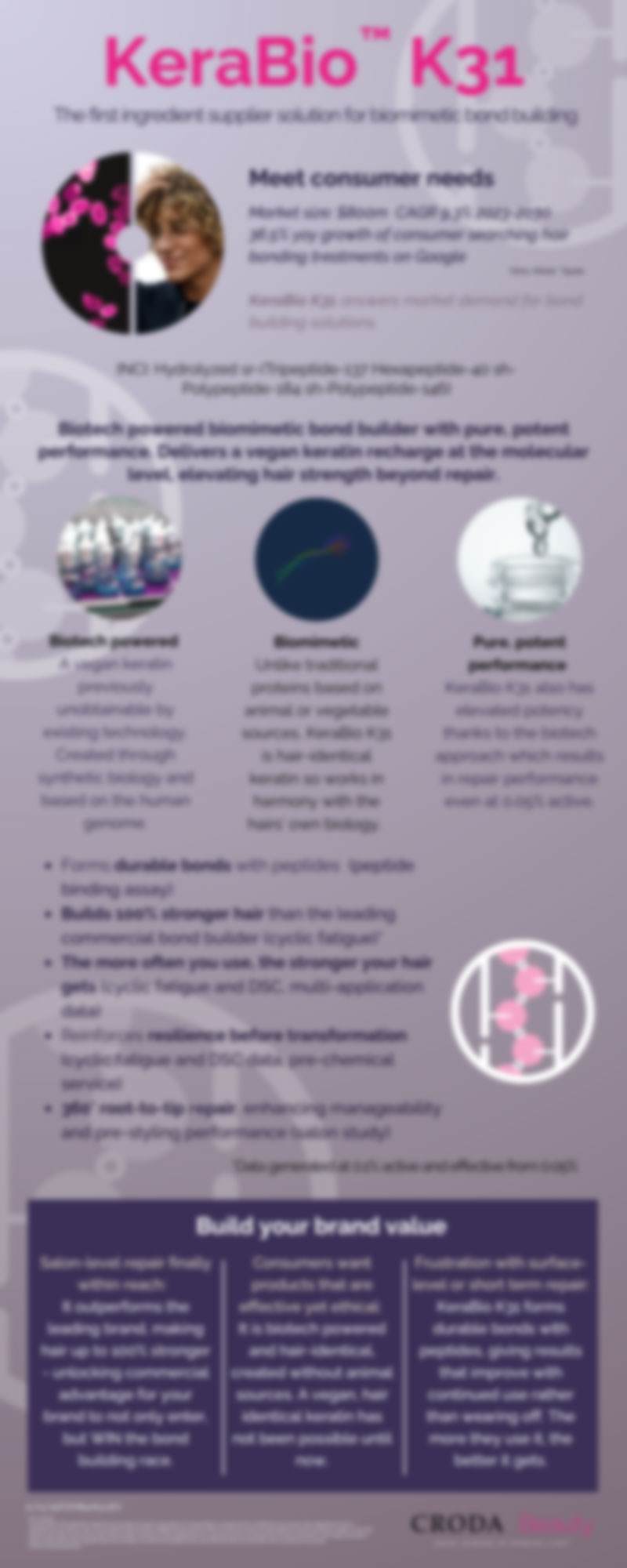 blurred cover of the building brand value with kerabio k31 infographic