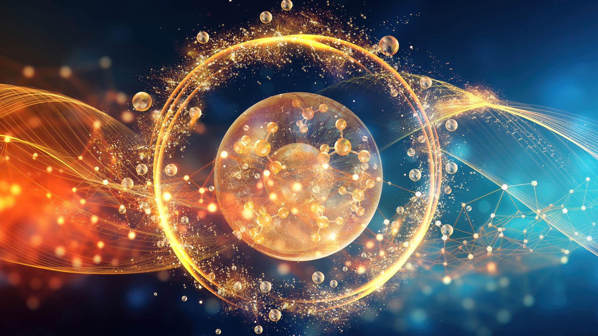 Abstract image of an encapsulated matrixyl neolide particle