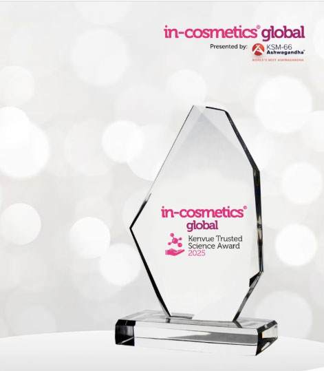 The Kenvue Trusted Science Award, which looks like a shard of crystal.